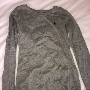 Grey Long Sleeve Polo Shirt